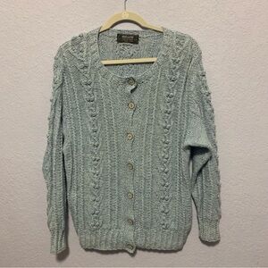 Ireland Collection By Yvonne Bergin Knit Button Up Cardigan